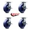 Service Caster 8 Inch Heavy Duty Solid Poly Caster Set with Roller Bearings and Brakes SCC SCC-35S820-SPUR-SLB-4 - alternate 3